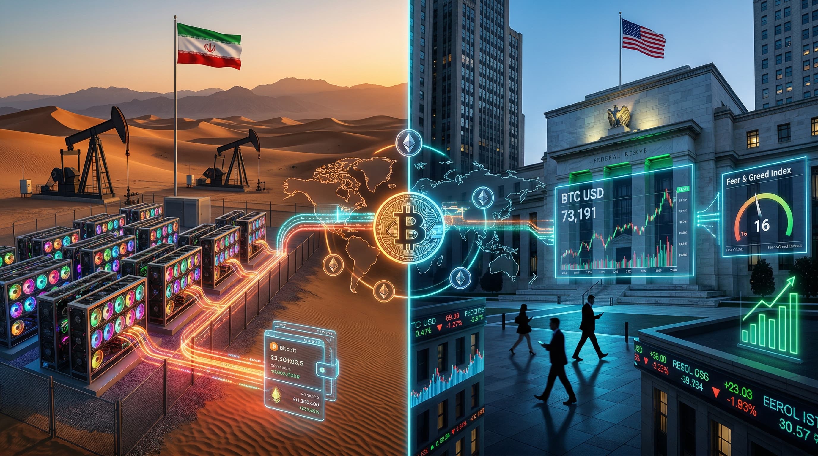 US-Iran Crypto Alignment Boosts Bitcoin to USD 73,191