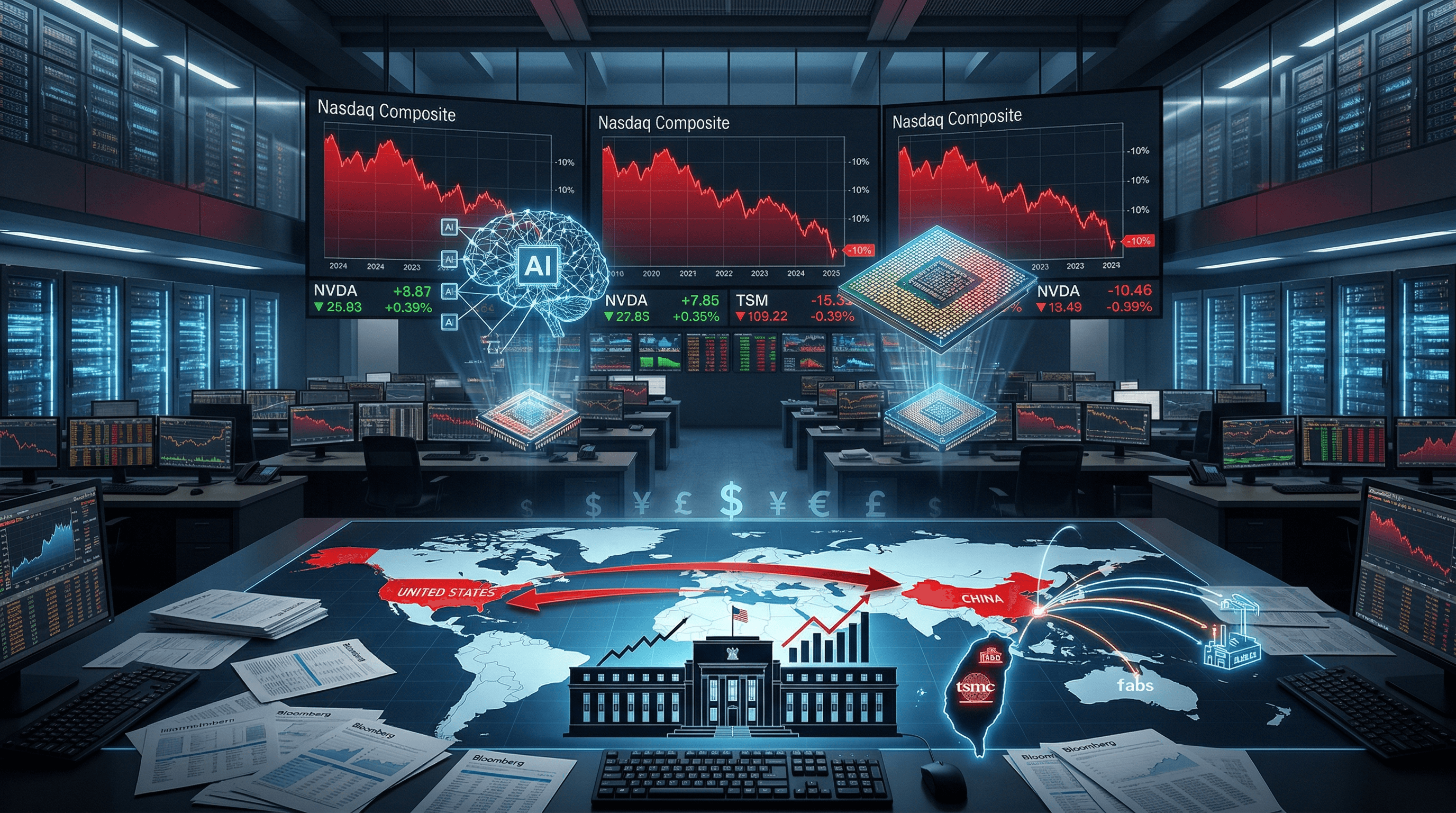 Nasdaq Correction Deepens: Fed Tightening, Chip Wars Test 2 AI Stocks