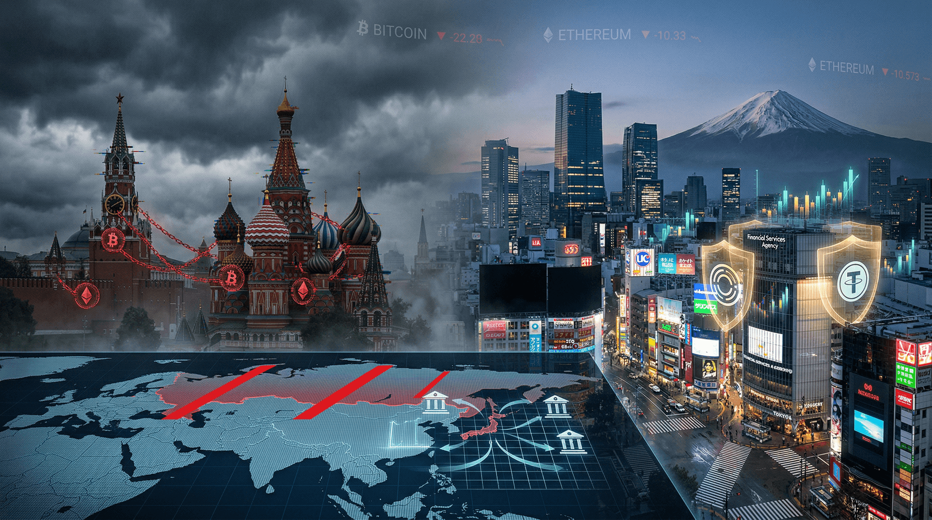 Russia Crypto Ban Sparks 3.4% Bitcoin Drop, Japan Tightens Rules