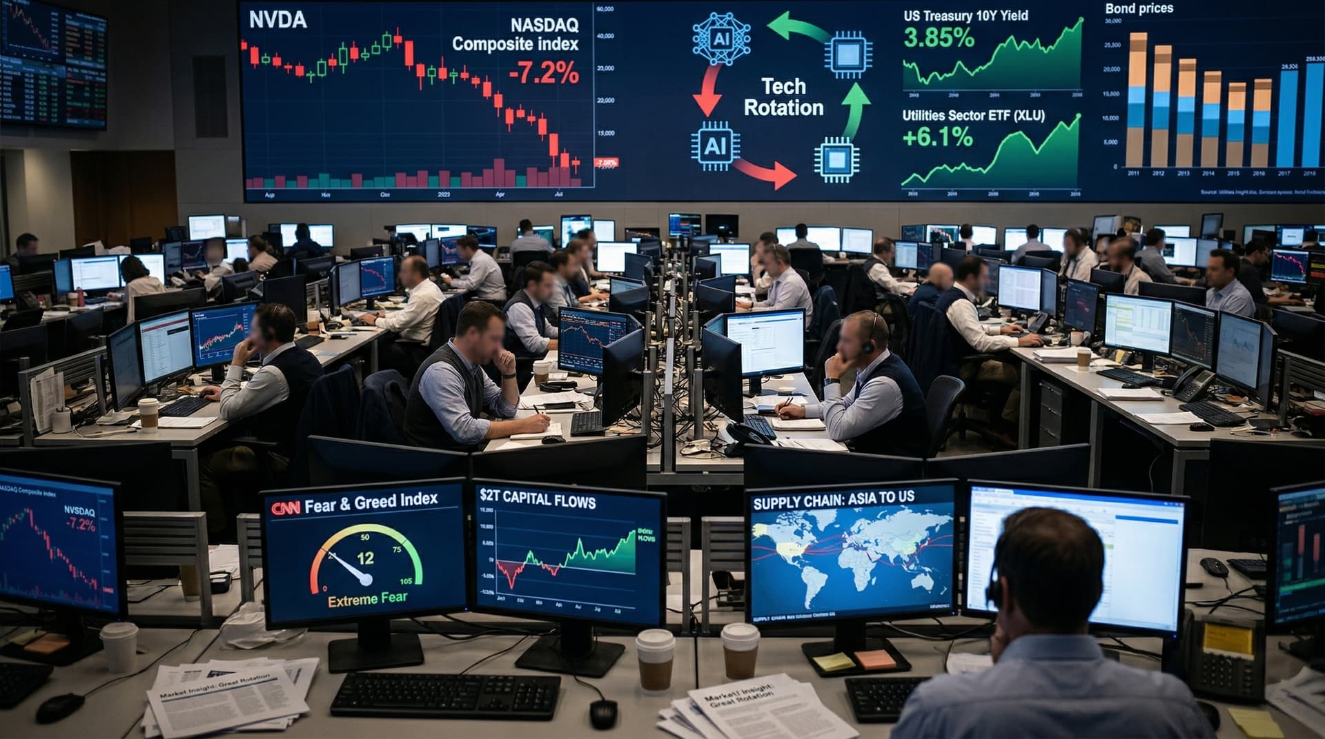 Great Rotation AI Stocks Accelerates: $2T Shifts to Bonds, Utilities