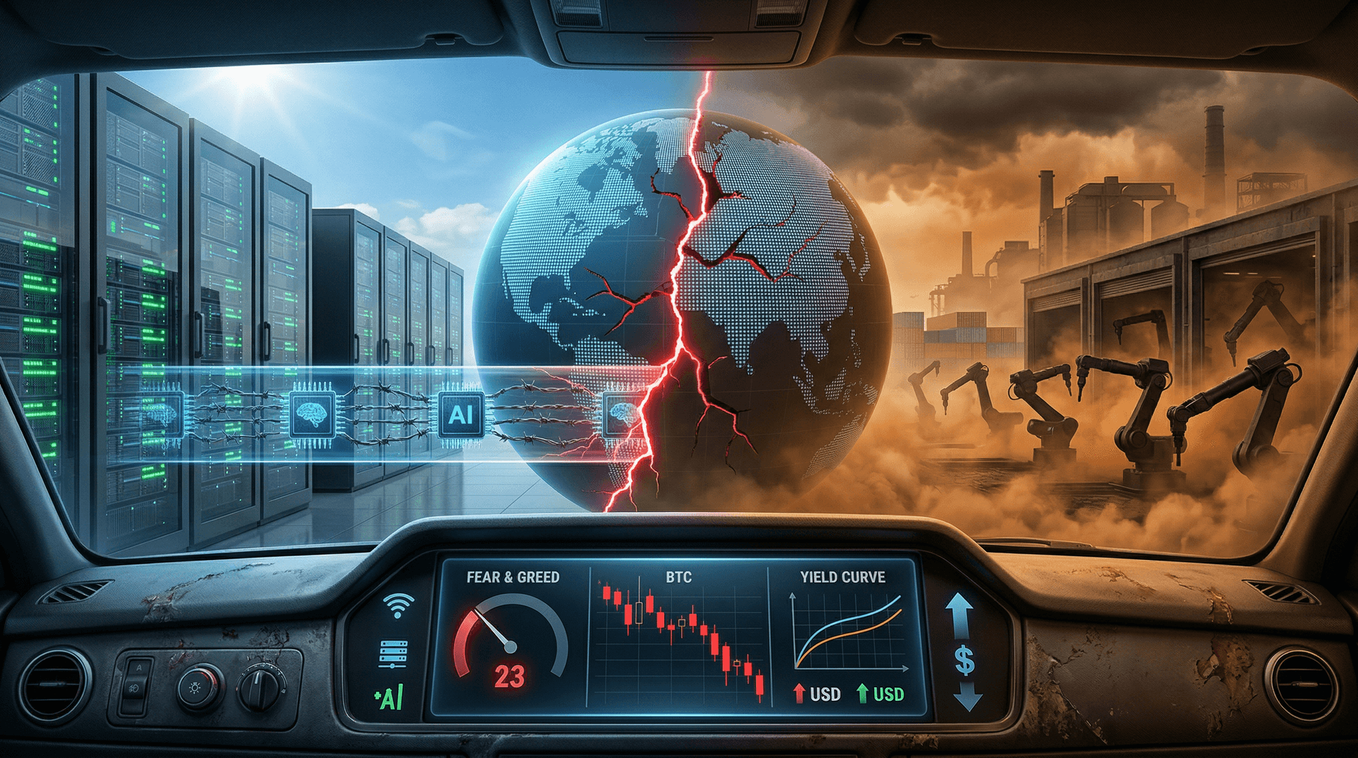 AI Hype Fading: Fear & Greed Hits 23, BTC at $73,995