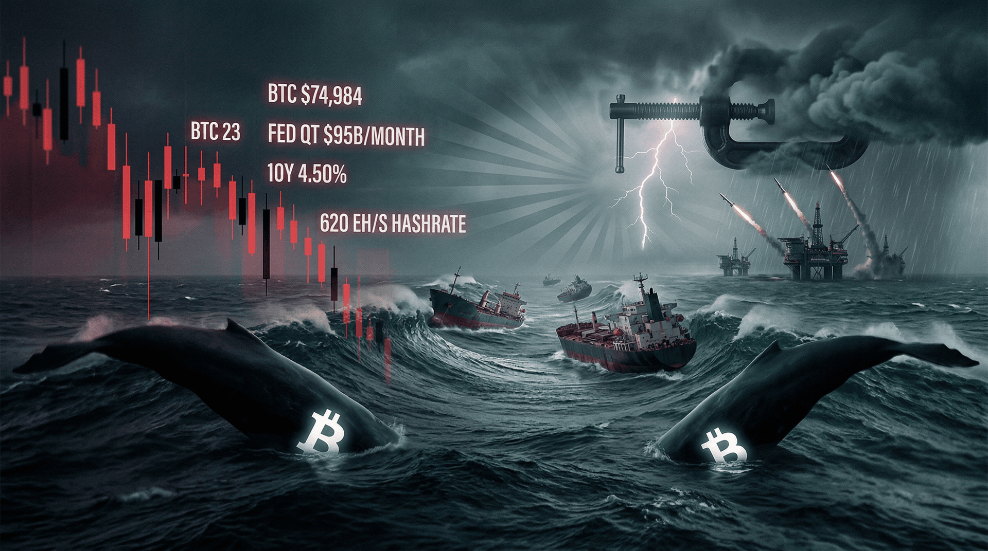 Whale Retreat Crypto Thins Liquidity: BTC Holds $74,984