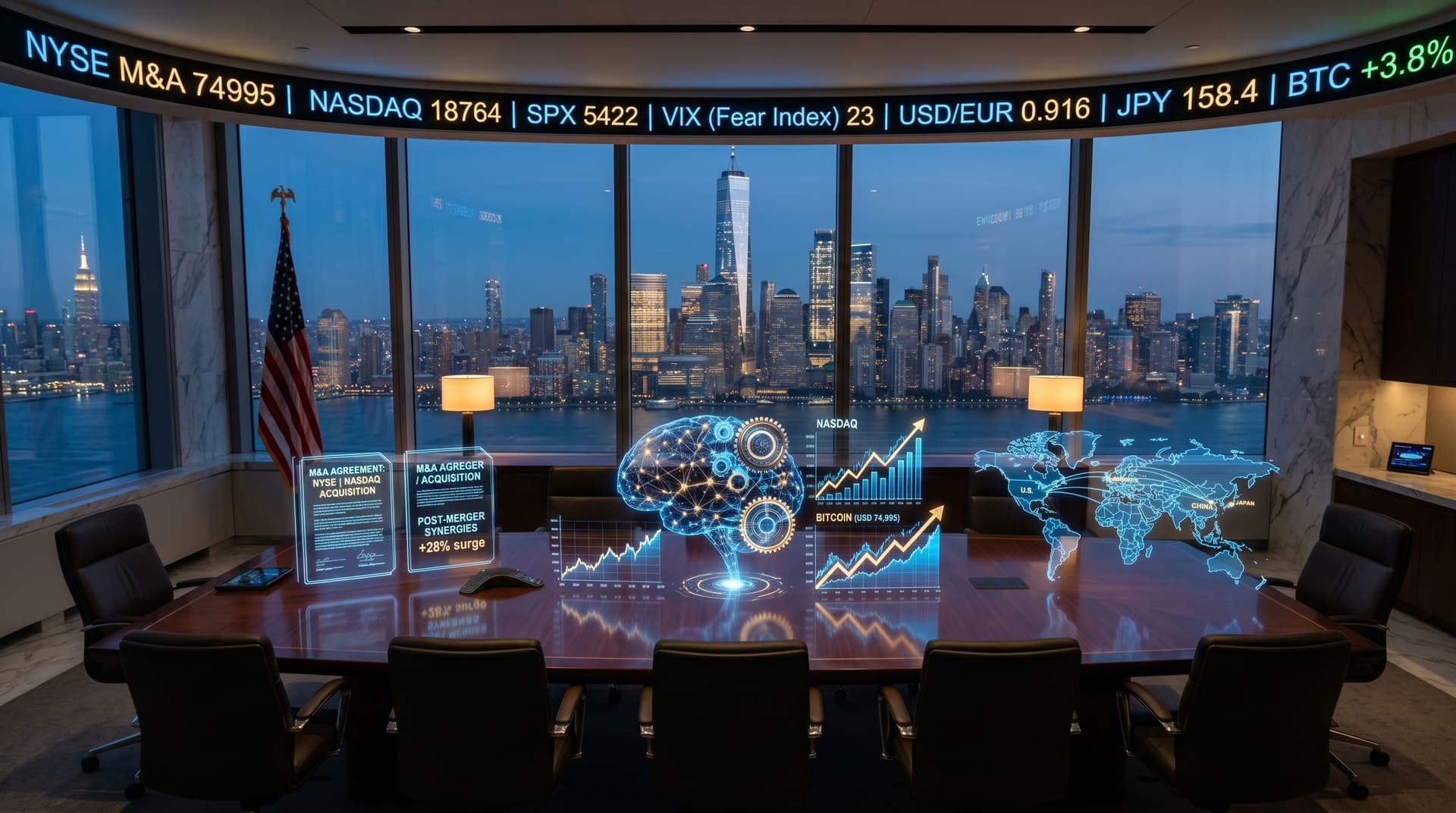 AI M&A Deals Surge 28% Under Trump Deregulation as Fear Index Hits 23