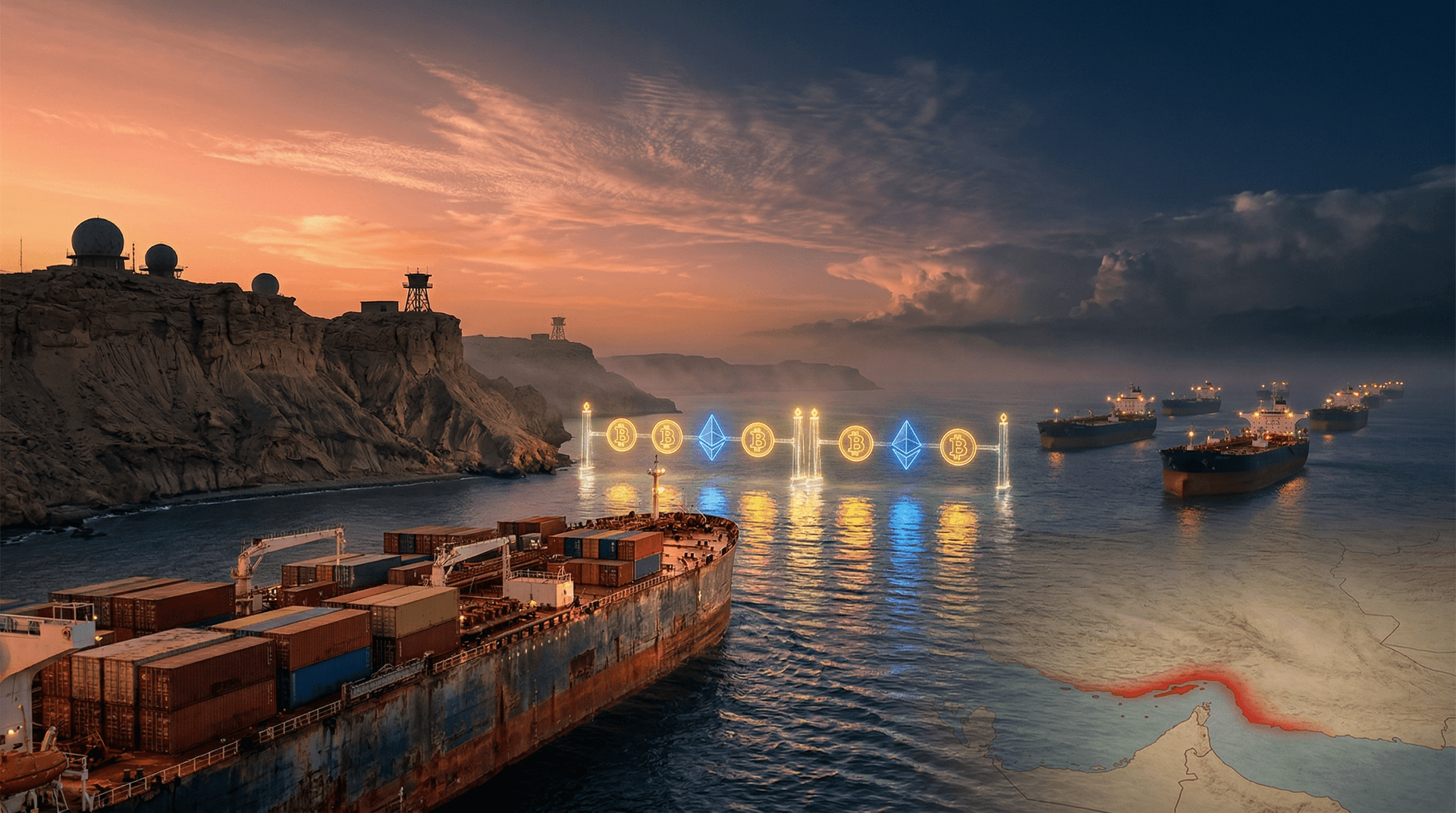 Iran Cryptocurrency Toll Hormuz Activates: BTC Hits $74,862