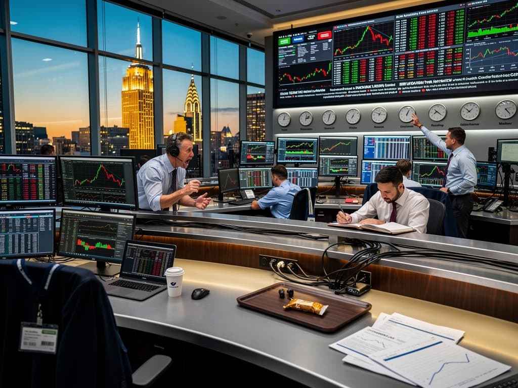 Trading floor monitors oil futures and Polymarket Iran war bets amid red market signals and geopolitical risk