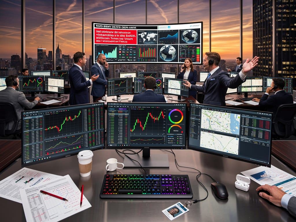 Trading floor screens show BTC at $74k, ETH at $2k amid CLARITY Act news