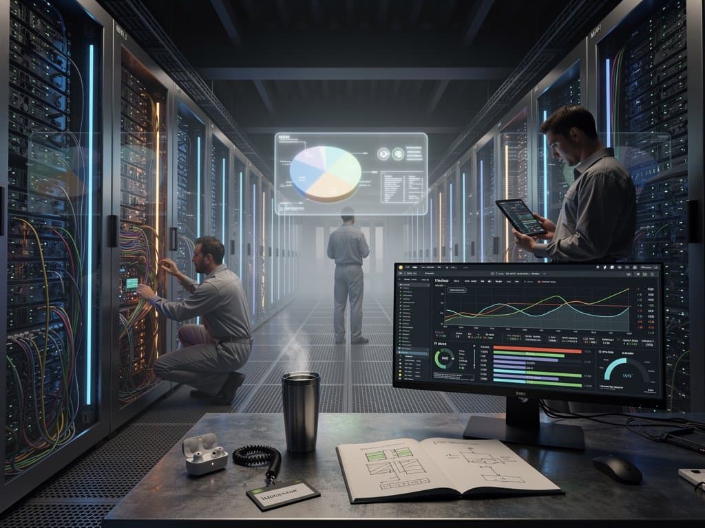 Engineers monitor AI GPU racks in Microsoft Azure data center amid chip war tensions